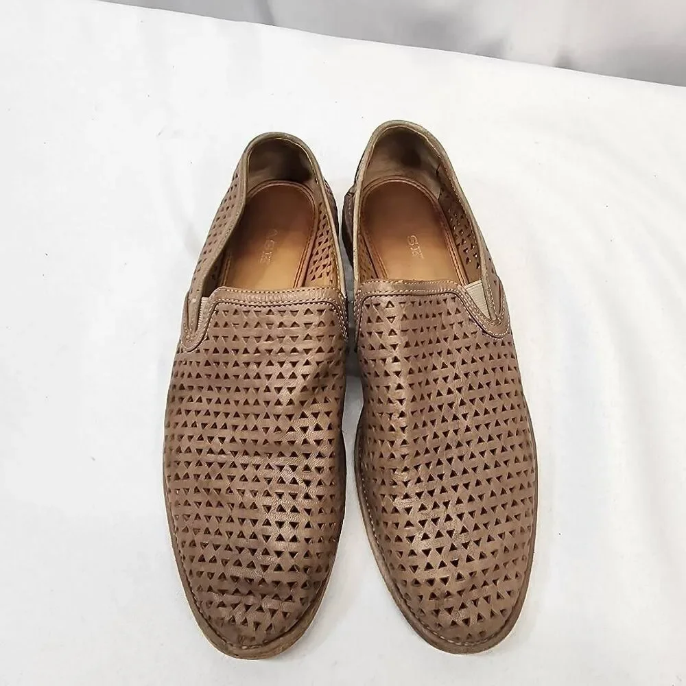 Trask Ali Perforated Loafer Gold Metallic Suede Women's 10 Comfort